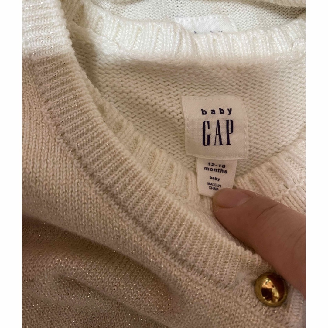 GAP(ギャップ)の子供服　キッズ　GAP ギャップ　半袖　ニット　ワンピース　カーディガン　90 キッズ/ベビー/マタニティのキッズ服女の子用(90cm~)(ワンピース)の商品写真