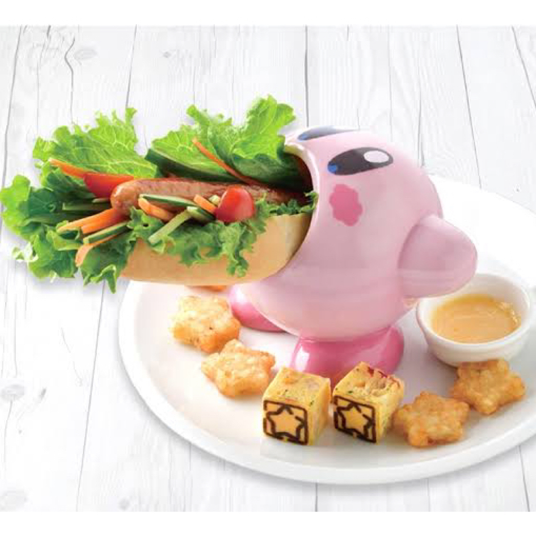 レア カービィ すいこみ サラダボウル 陶器 カービィカフェの レア カービィ すいこみ サラダボウル 陶器 カービィカフェの