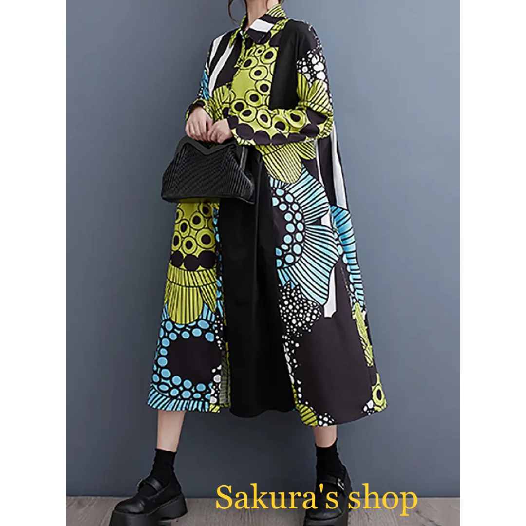レディース❤️ロングワンピース　シャツワンピ　おしゃれ