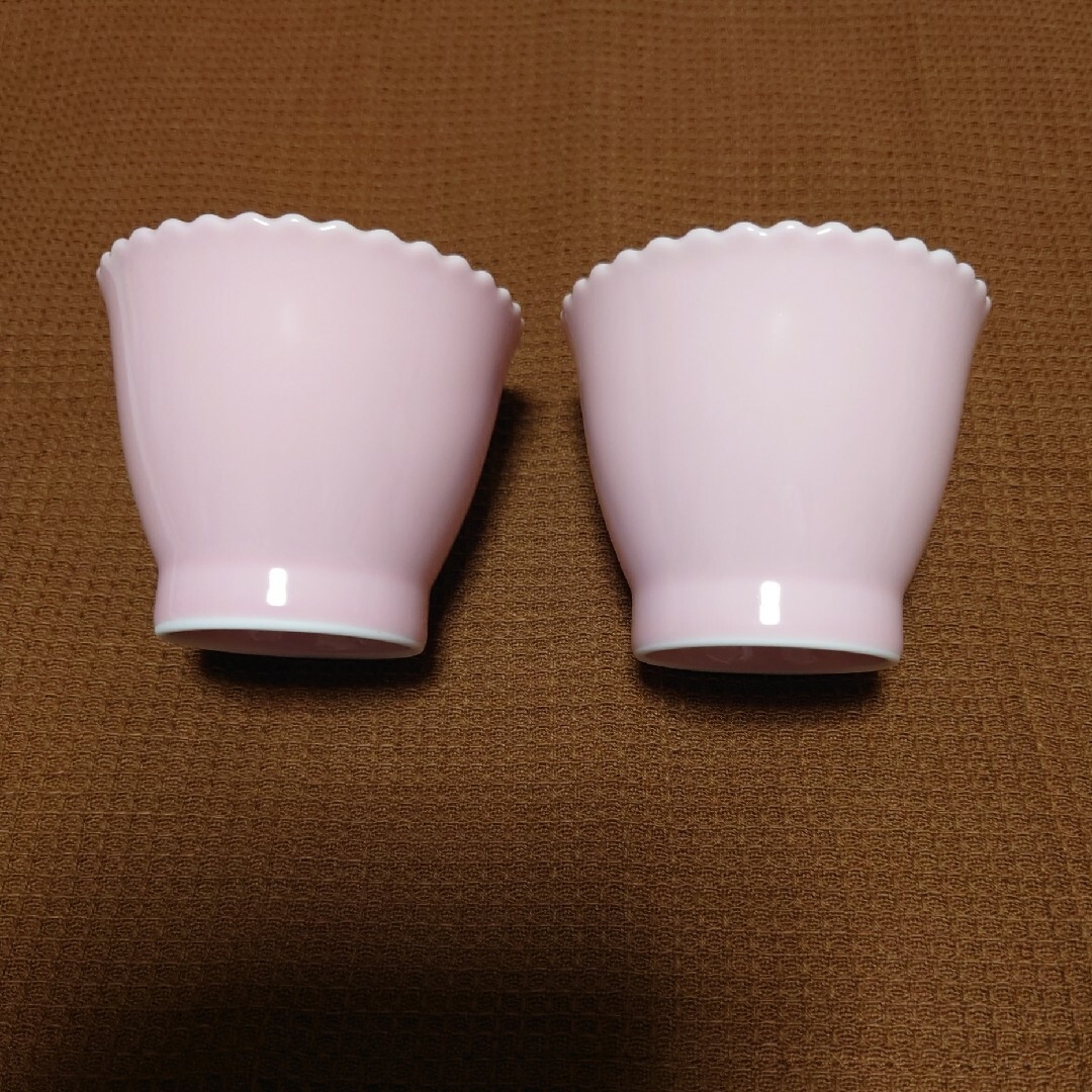 深川製磁ピンクの茶碗と湯呑セット