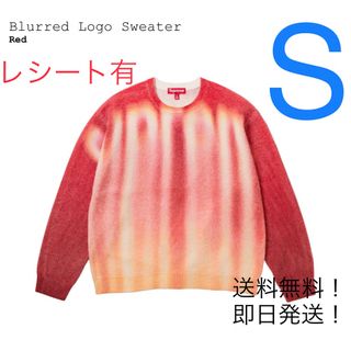 シュプリーム(Supreme)のsupreme Blurred Logo Sweater red Sサイズ(ニット/セーター)