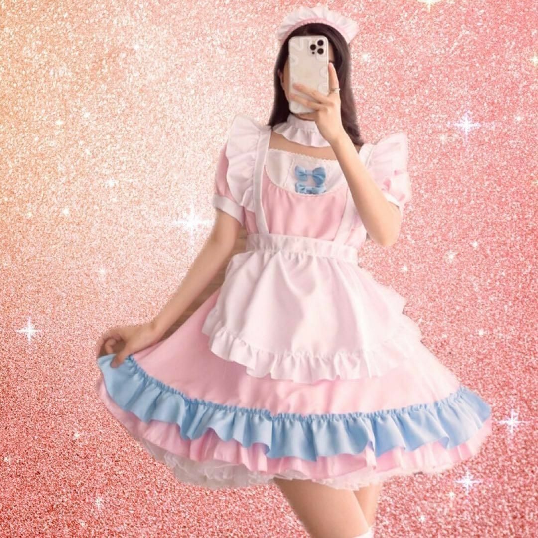 豪華 メイド服 ピンク ロリータ 量産型 地雷系 萌え アイドル ゆめ
