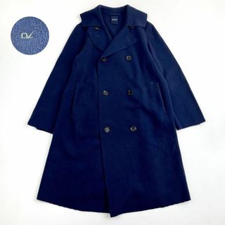 美品 45r カメリヤスムースAKIYAコート ニットコート トレンチコート-