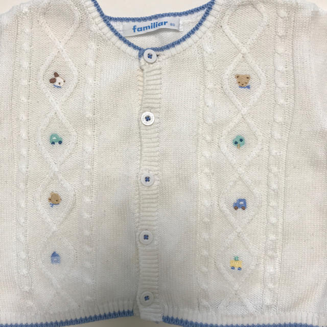 familiar(ファミリア)のファミリア 刺繍カーディガン キッズ/ベビー/マタニティのベビー服(~85cm)(カーディガン/ボレロ)の商品写真