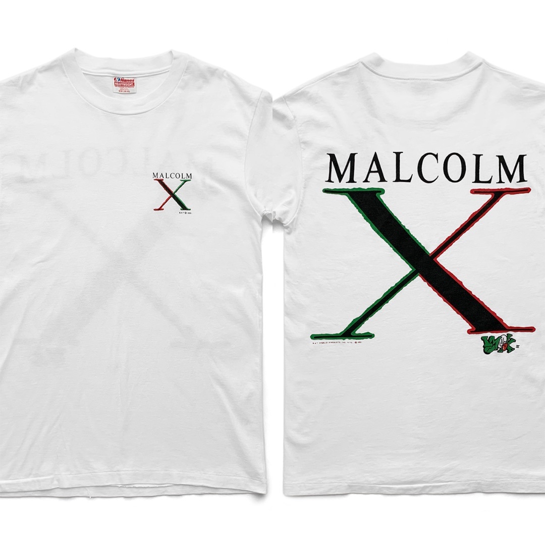 90sヴィンテージ｜1991 Malcom X／マルコムX Tシャツ [M]のサムネイル