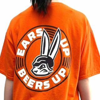 ジャージーズ(JERZEES)のジャージーズ Tシャツ バニーSWAMPRABBITS オレンジ L 古着(Tシャツ/カットソー(半袖/袖なし))