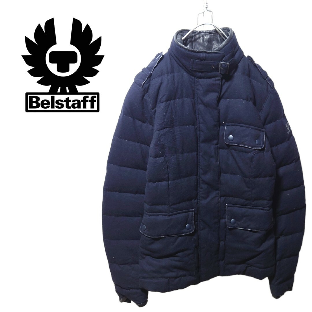 【Belstaff】フード付き レザー襟 グースダウンジャケット A-1254 | フリマアプリ ラクマ