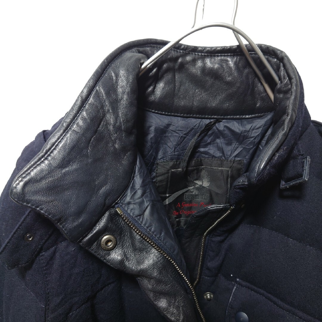 BELSTAFF(ベルスタッフ)の【Belstaff】フード付き レザー襟 グースダウンジャケット A-1254 レディースのジャケット/アウター(ダウンジャケット)の商品写真