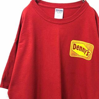 ジャージーズ(JERZEES)のジャージーズ デニーズ クリスマスツリー Tシャツ レッド 赤色 XL 古着(Tシャツ/カットソー(半袖/袖なし))