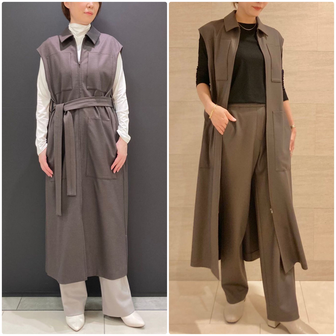 theory luxe 22AW Kelman トレンチベスト　ロングジレ　黒