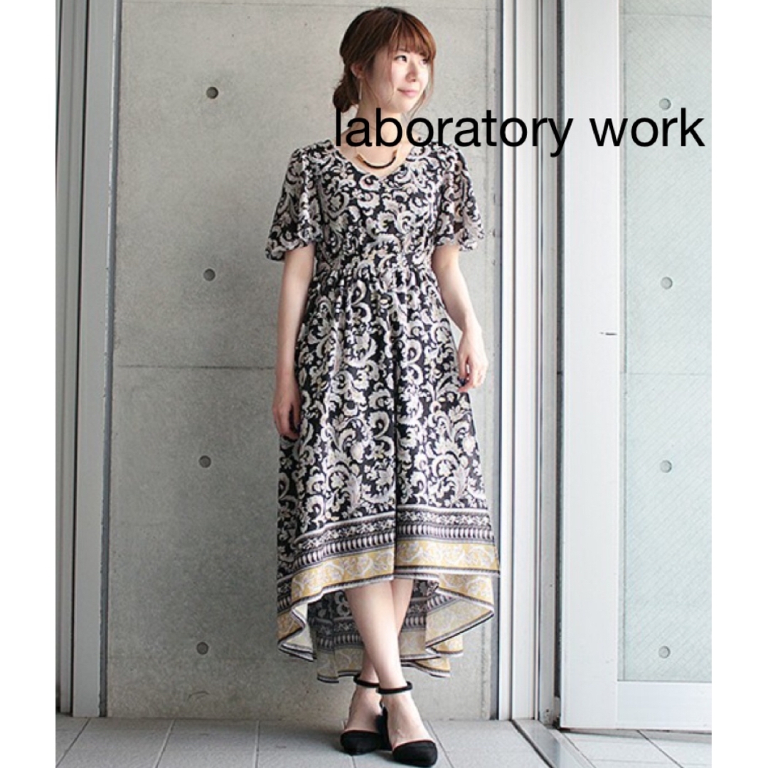 LABORATORY WORK(ラボラトリーワーク)のラボラトリーワーク　laboratoryworkパネル柄マキシワンピ　ワンピース レディースのワンピース(ロングワンピース/マキシワンピース)の商品写真