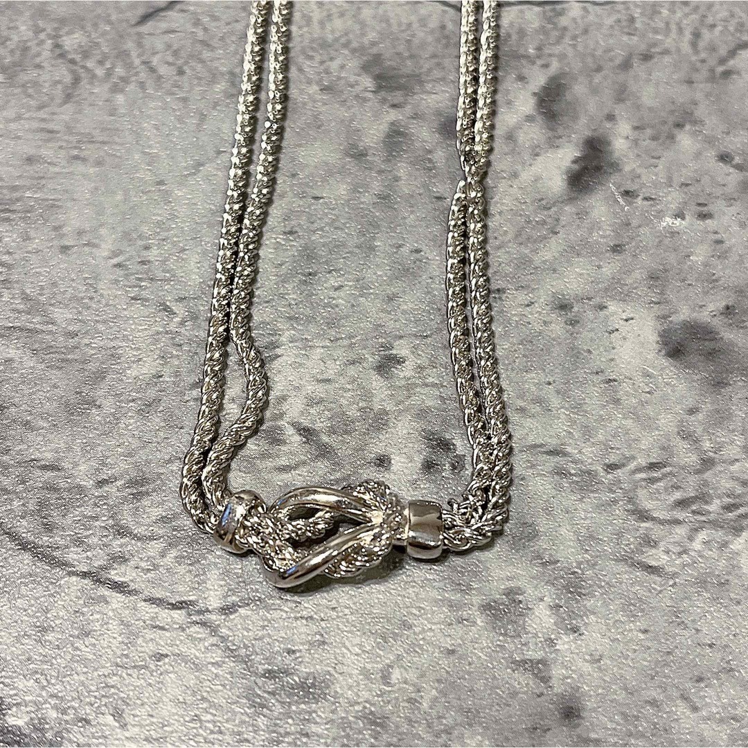 希少 美品 Tiffany ティファニー ダブル ロープ ノット ネックレス