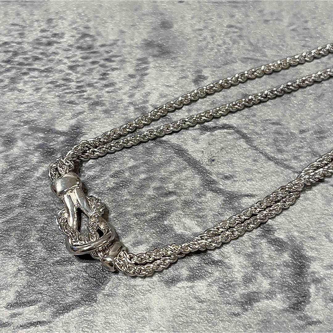 希少 美品 Tiffany ティファニー ダブル ロープ ノット ネックレス