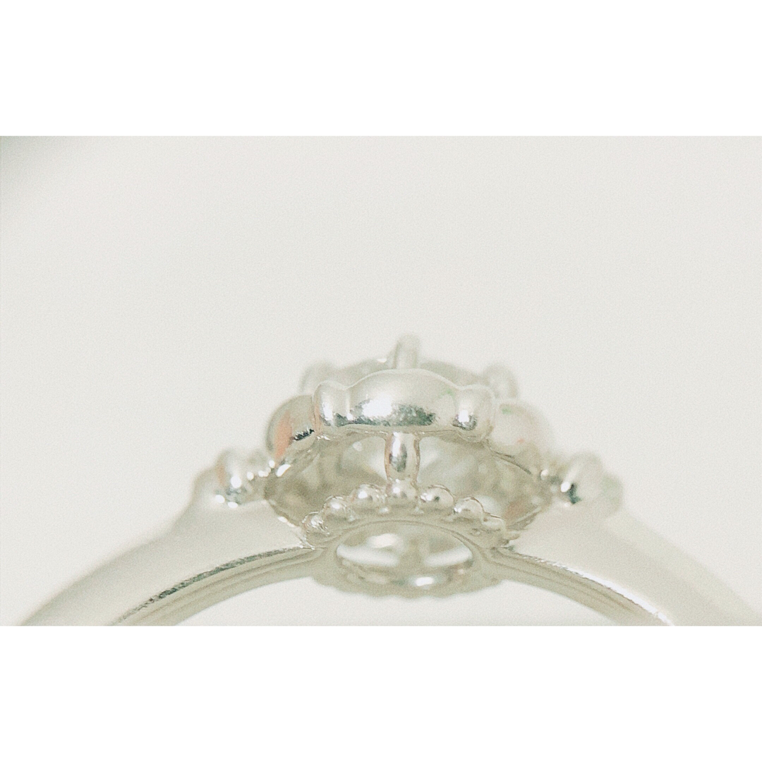 【ダイヤモンドリング 8号】天然ダイヤモンド 可愛い pt950 レディースのアクセサリー(リング(指輪))の商品写真