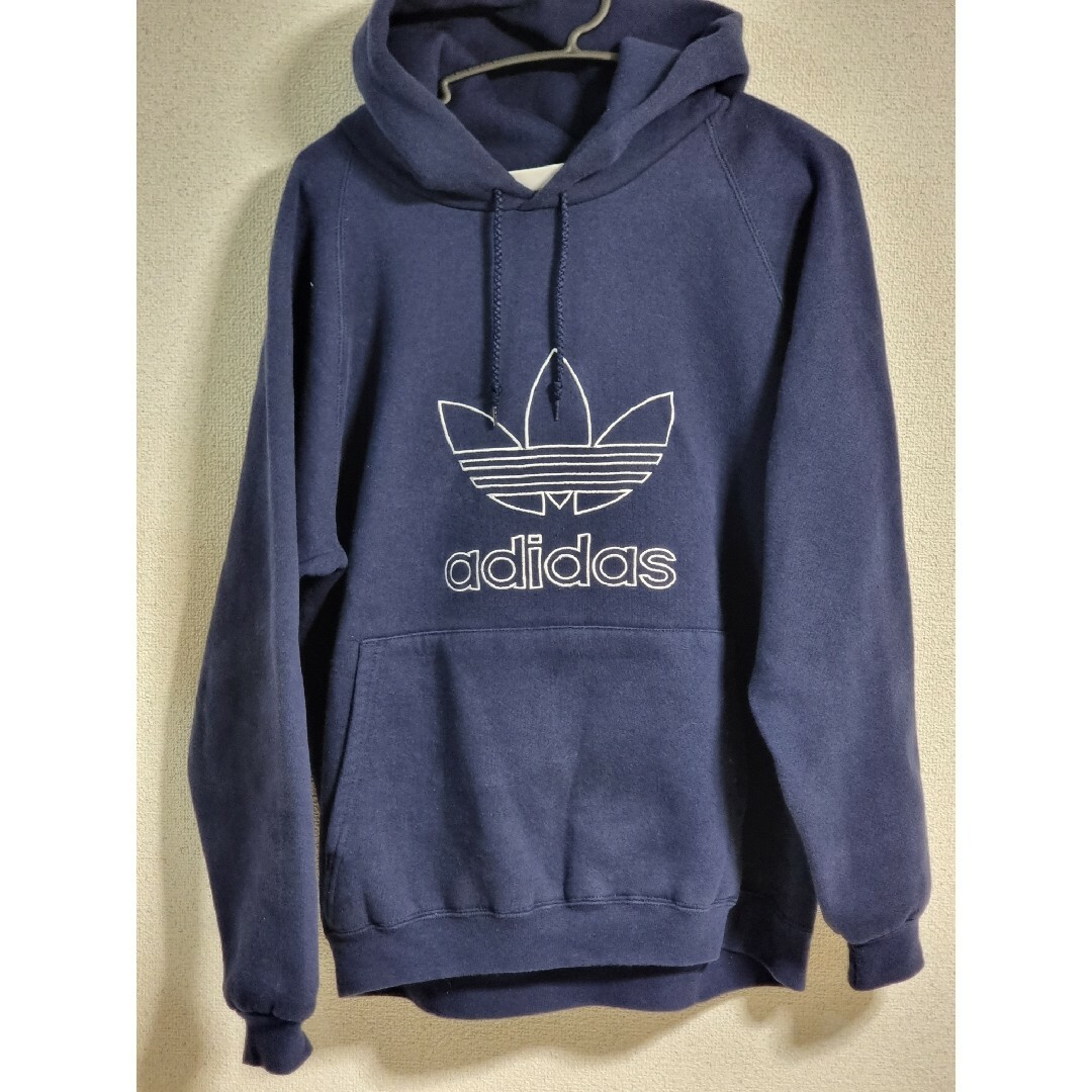 サイズ表記L90s adidas アディダス ロゴフーディー パーカー 国旗タグ