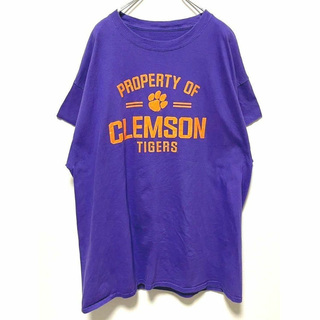 Hanes(ヘインズ)のヘインズ Tシャツ CLEMSON パープル 紫 XL 古着 メンズのトップス(Tシャツ/カットソー(半袖/袖なし))の商品写真