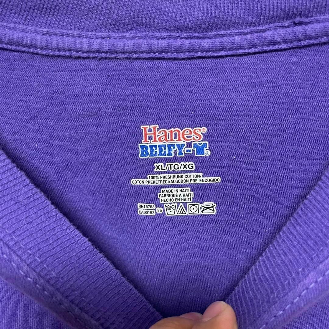 Hanes(ヘインズ)のヘインズ Tシャツ CLEMSON パープル 紫 XL 古着 メンズのトップス(Tシャツ/カットソー(半袖/袖なし))の商品写真