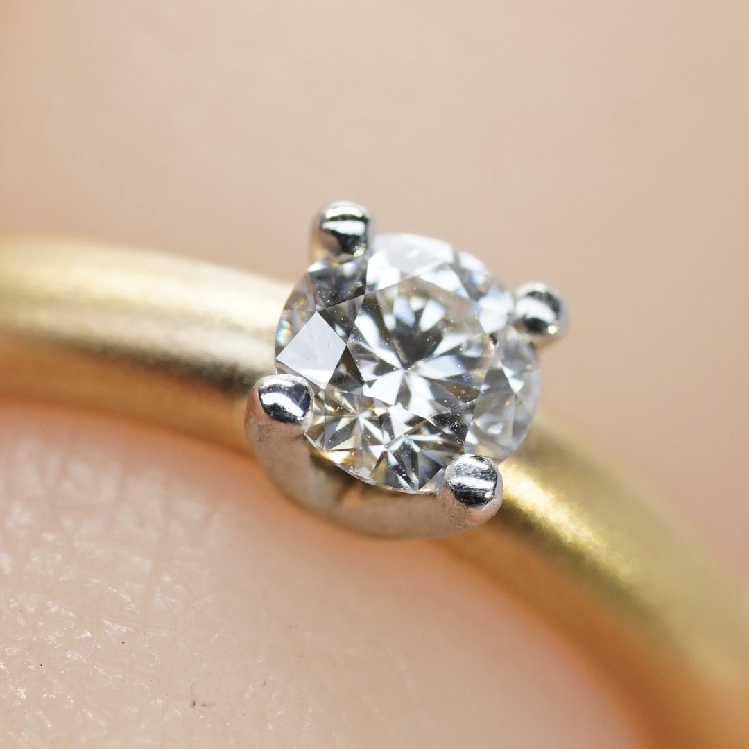 一粒  ダイヤモンド　F-VS2-3EX N  PT950/750   レディースのアクセサリー(リング(指輪))の商品写真