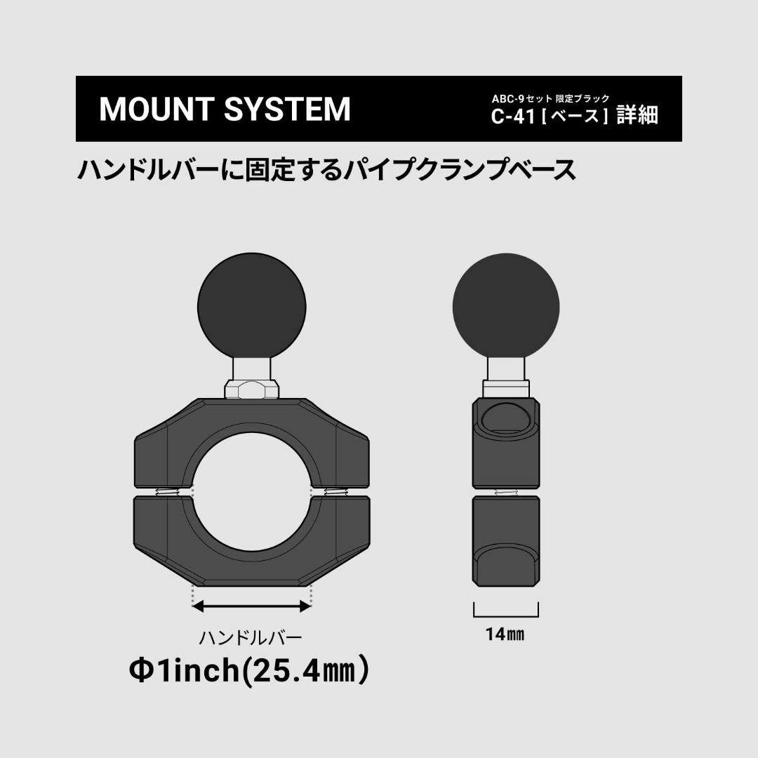 サインハウス(SYGNHOUSE) バイク用 マウントシステム ABCセット商品