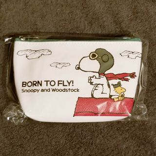 スヌーピー(SNOOPY)のスヌーピー フェイクレザー ポーチ バニティ カモフラ 軽量 新品 未使用 迷彩(ポーチ)