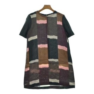 マルニ(Marni)のMARNI マルニ ワンピース 42(M位) 茶xグレー等 【古着】【中古】(ひざ丈ワンピース)