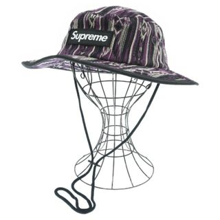 Supreme - Supreme シュプリーム ハット M/L 紫xアイボリー系x黒(総柄