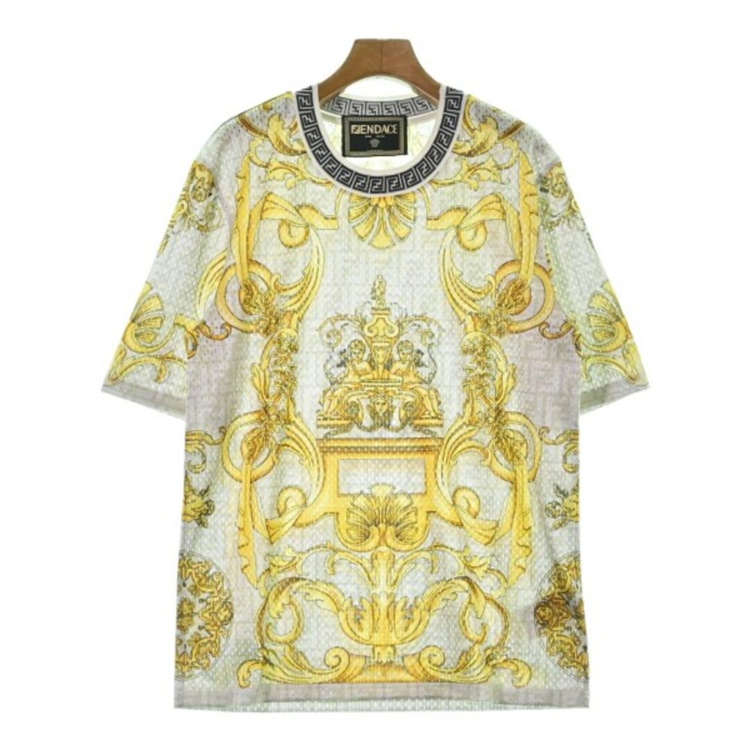 FENDI フェンディ Tシャツ・カットソー S ベージュx黄(総柄)