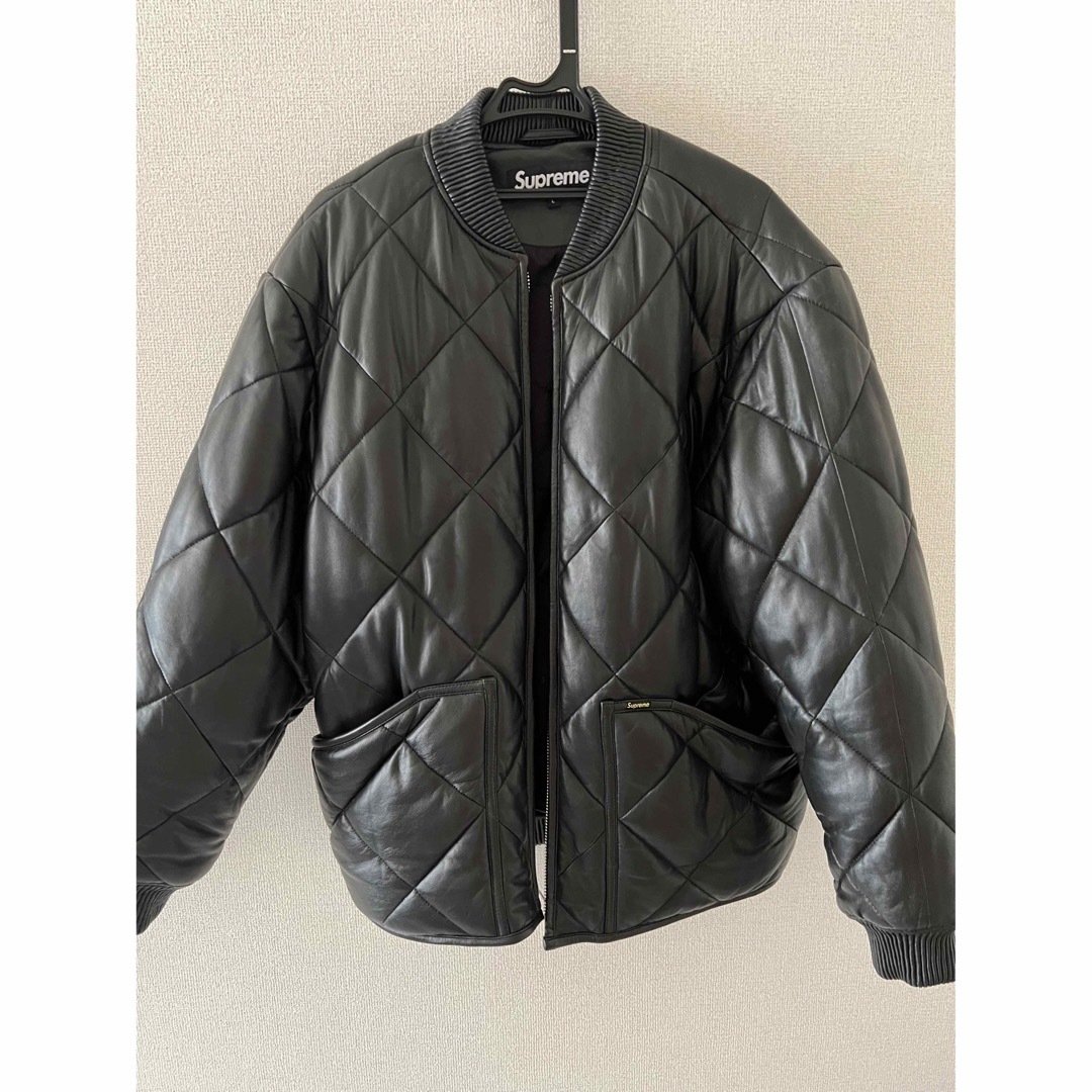 supreme quilted leather bomber 美品 - レザージャケット