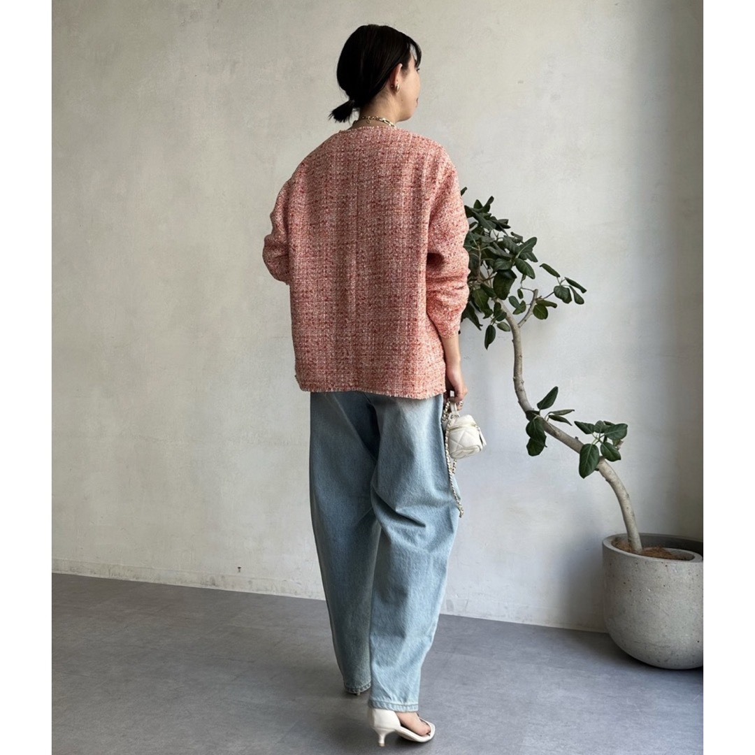 新品】Dou Dou❤︎ライトツイードジャケット - ノーカラージャケット