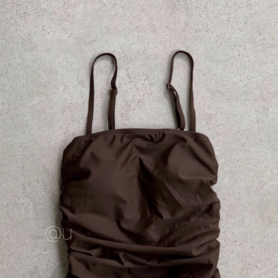 サイド ギャザー 2way スイムウェア ピンク チェック M 綺麗 美品 新品