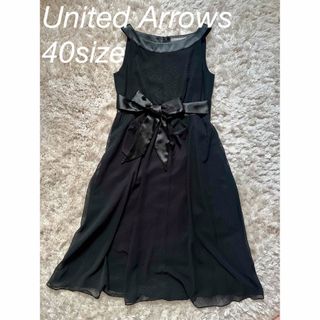 ユナイテッドアローズ(UNITED ARROWS)のUnited Arrows ユナイテッドアローズ ドットシフォンドレス 40(ひざ丈ワンピース)