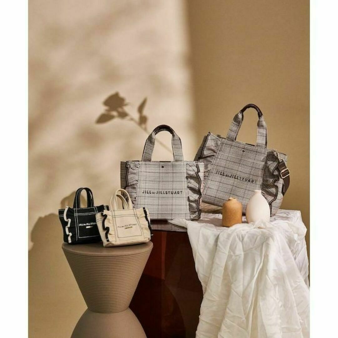 ジルバイジルスチュアート チェックフリルトート 小 新品 - トートバッグ