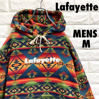 【希少デザイン】Lafayette パーカー　ネイティブ柄　総柄　ブラック　M