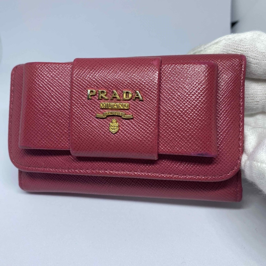 PRADA - プラダ キーケース リボン 6連 PRADA サフィアーノの通販 by