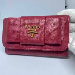 正規品☆プラダ キーケース 6連 サフィアーノ 黒 リボン 財布 バッグ