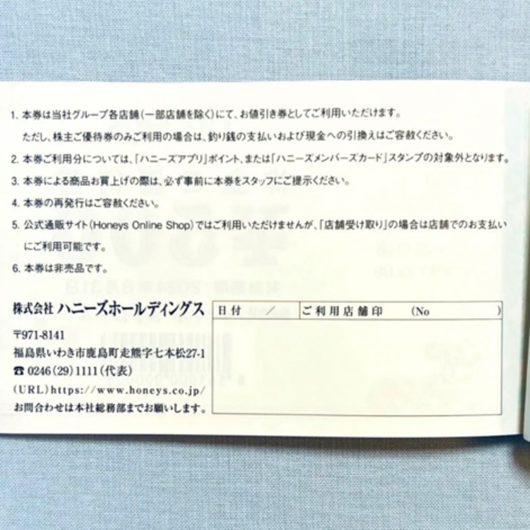 HONEYS(ハニーズ)のハニーズ　HONEYS　株主優待　7000円分 チケットの優待券/割引券(ショッピング)の商品写真