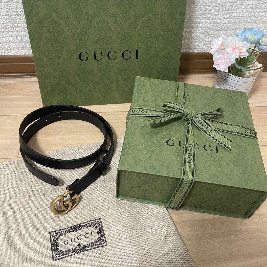 Gucci - 新品未使用品 GUCCI グッチ ダブルGバックルレザーベルト