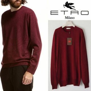 新品【ETRO エトロ】ウール100％ペイズリー クルーネック高級ニット XL