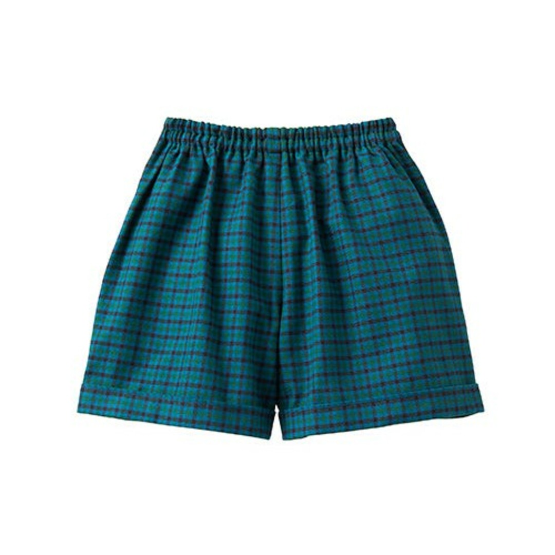 ファミリア familiar 現行品 チェックロングパンツ 緑チェック 90