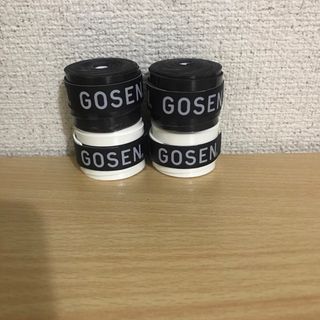 即購入OK!即発送！GOSEN テニスグリップテープ 黒　白　4個(その他)