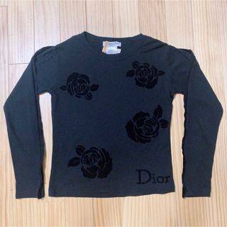 Y7792*Christian Dior ディオール☆プルオーバー☆ロンT☆黒 - Tシャツ 