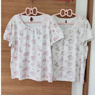 花柄Tシャツ２枚セット(Tシャツ(半袖/袖なし))