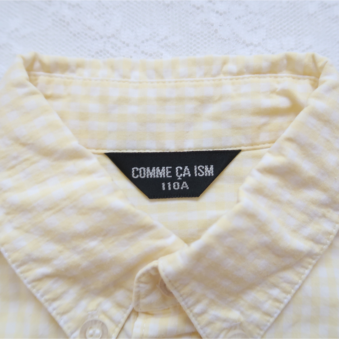 COMME CA ISM(コムサイズム)のコムサイズム 黄色 チェックシャツ キッズ/ベビー/マタニティのキッズ服男の子用(90cm~)(ブラウス)の商品写真