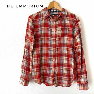 ジエンポリアム(THE EMPORIUM)のTHE EMPORIUM シャツ　チェック柄　レッド　長袖　七分袖　2way(シャツ/ブラウス(長袖/七分))