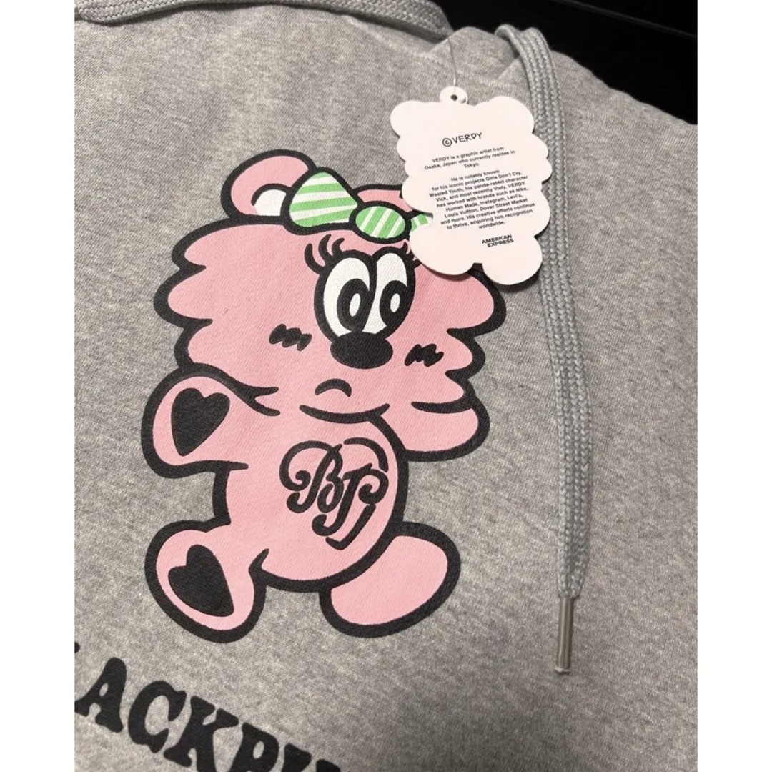 BLACKPINK Verdy PLUSH HOODIE Grey XL