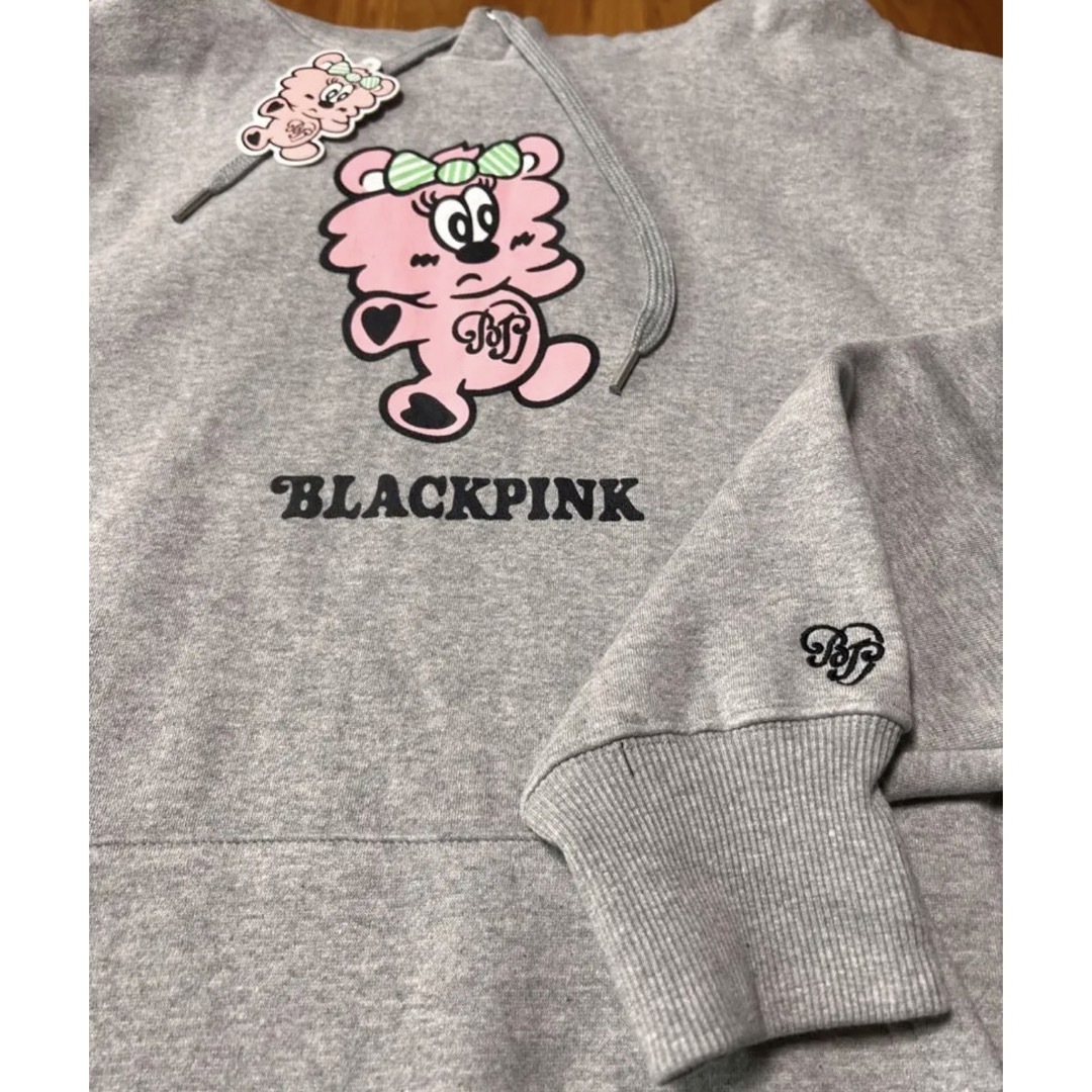 BLACKPINK Verdy PLUSH HOODIE Grey  L