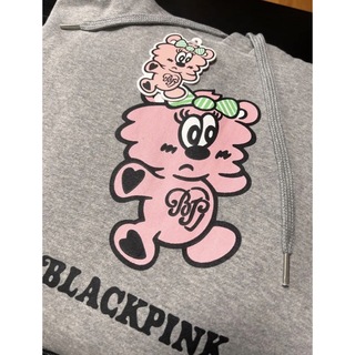 BLACKPINK Verdy PLUSH HOODIE Grey XLの通販 by Macco's shop｜ラクマ