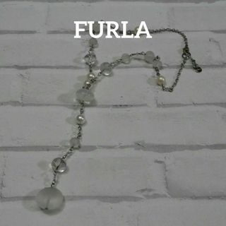 フルラ(Furla)の【匿名配送】フルラ ネックレス シルバー ストーン 白(ネックレス)