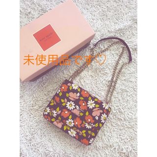 ケイトスペードニューヨーク(kate spade new york)のケイトスペード　ショルダーバッグ　花柄　フラワー　ネイビー　チェーンショルダー(ショルダーバッグ)