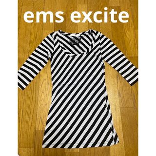 エムズエキサイト(EMSEXCITE)のエムズエキサイト　ロンT グランジ　タイト　フィット　チビT Y2K ギャル(Tシャツ(長袖/七分))